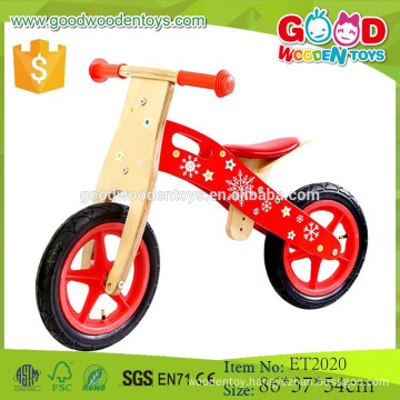 Factory price fashion red color plywood lovely baby wood bike